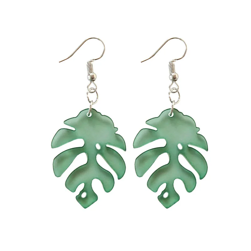 

MISANANRYNE High Quality New Arrival Nice Shipping Green Leaf Dangle Earring Ear Clip for Women Best Friends Girlfriends Gifts