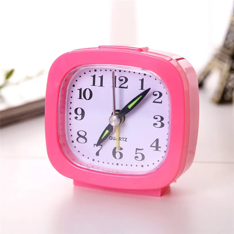 Travel Small Bed Compact Quartz Student's Beep Alarm Clock Cute Square Student Convenience Table Alarm Clock 40FB01