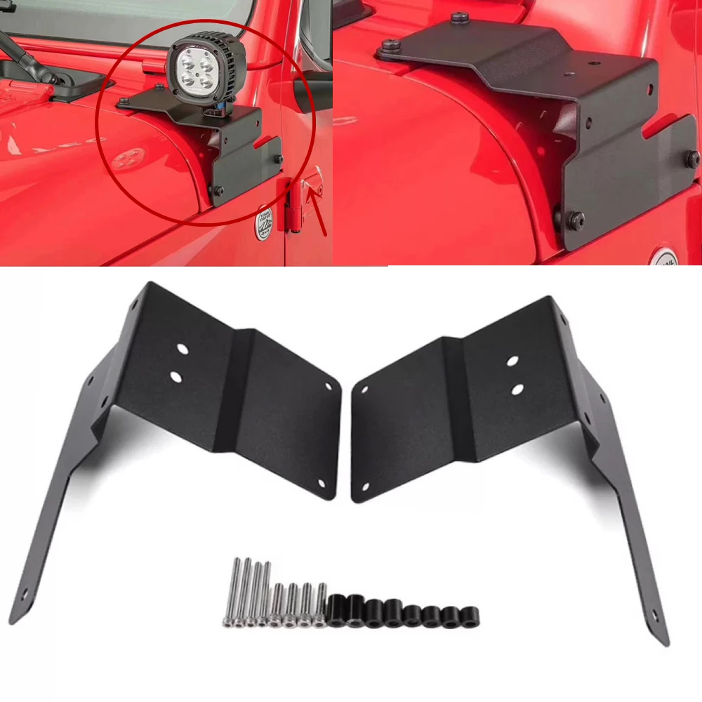 

Комплект кронштейнов для светодиодсветильник Ки для Jeep Wrangler JL, автомобильный Монтажный кронштейн для Jeep Wrangler JL 2018 2019