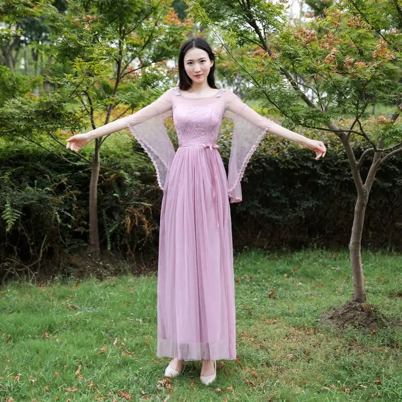Новое поступление, женское длинное платье с цветочным узором, модное розовое свадебное платье подружки невесты, элегантное однотонное вечернее платье, Cheongsam - Цвет: Style M