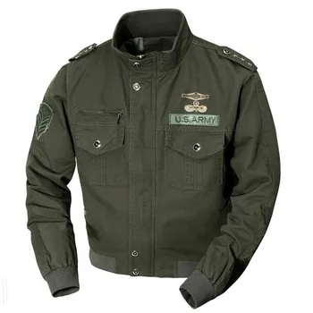 

KIMSERE Men Flight Bomber Jackets With Epaulets Military Style Pilot Tactical Jacket Outerwear 100% Cotton Plus Size M-6XL