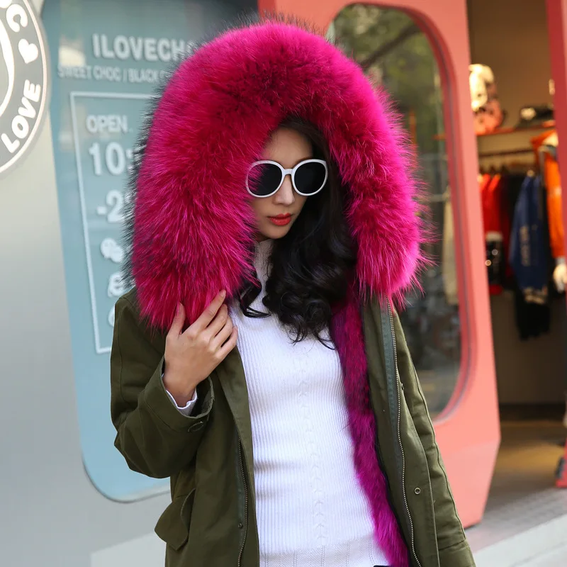 2018 winter warm raccoon fur parkas jacket coat, winter