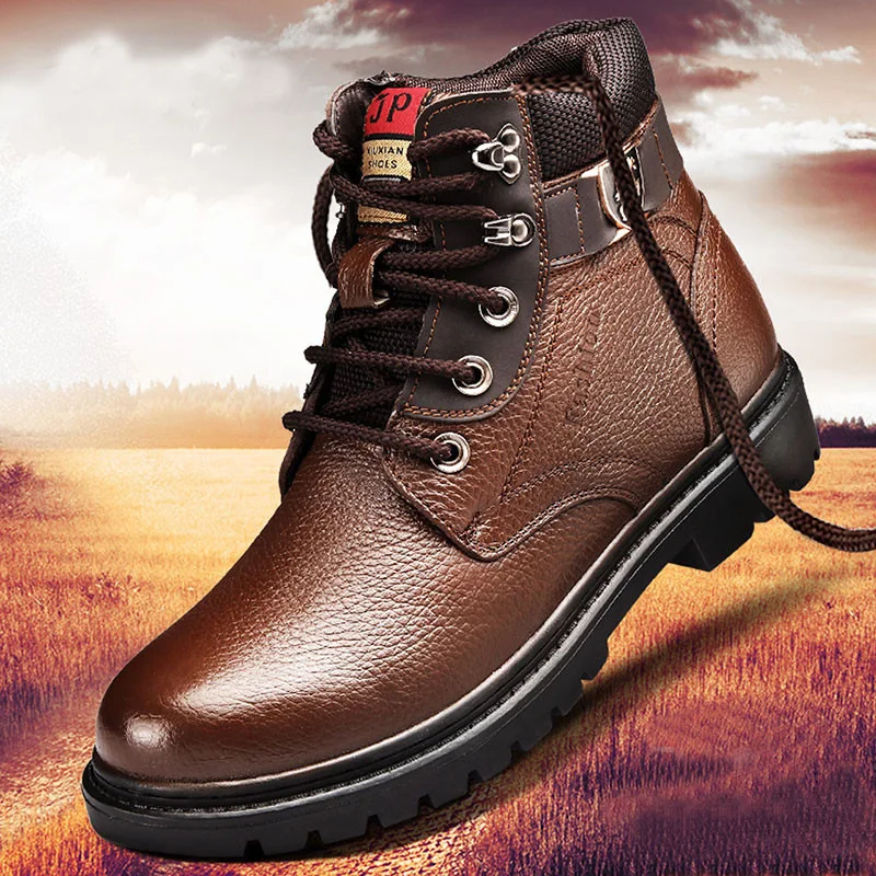 Genuíno Preto Lã Pelúcia Quentes Moda Quente marrom De D' Botas Martin Homens E Yd Sapatos Confortável Prova À ever Neve Dos Água Couro Inverno wxBZ6za