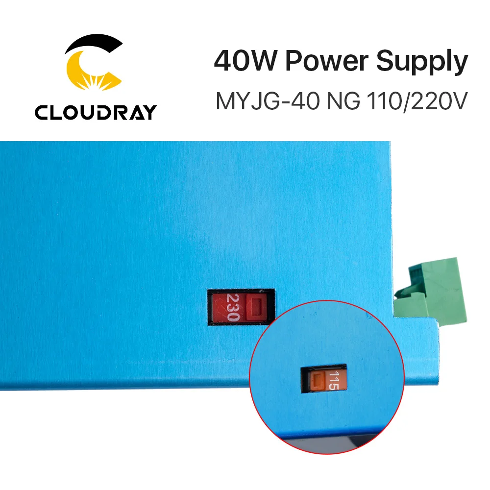 Cloudray 40 Вт CO2 лазерный источник питания MYJG-40T 110 В 220 В для CO2 лазерной гравировки и резки 35-50 Вт MYJG