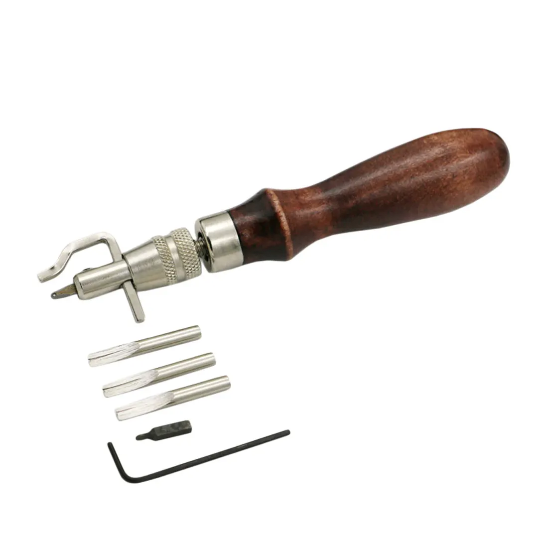 

5 in 1 DIY Leather Craft Adjustable Stitching Groover Crease Leather Tools Craft Tool Leather Edge Stitching Sewing Tools Set
