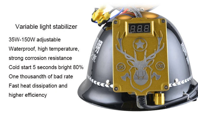 JUJINGYANG сильный светильник 12v 150W HID головной светильник Внешний DC Мощность быстрого запуска Охота ксеноновая лампа для шлема прожектор для рыбалки