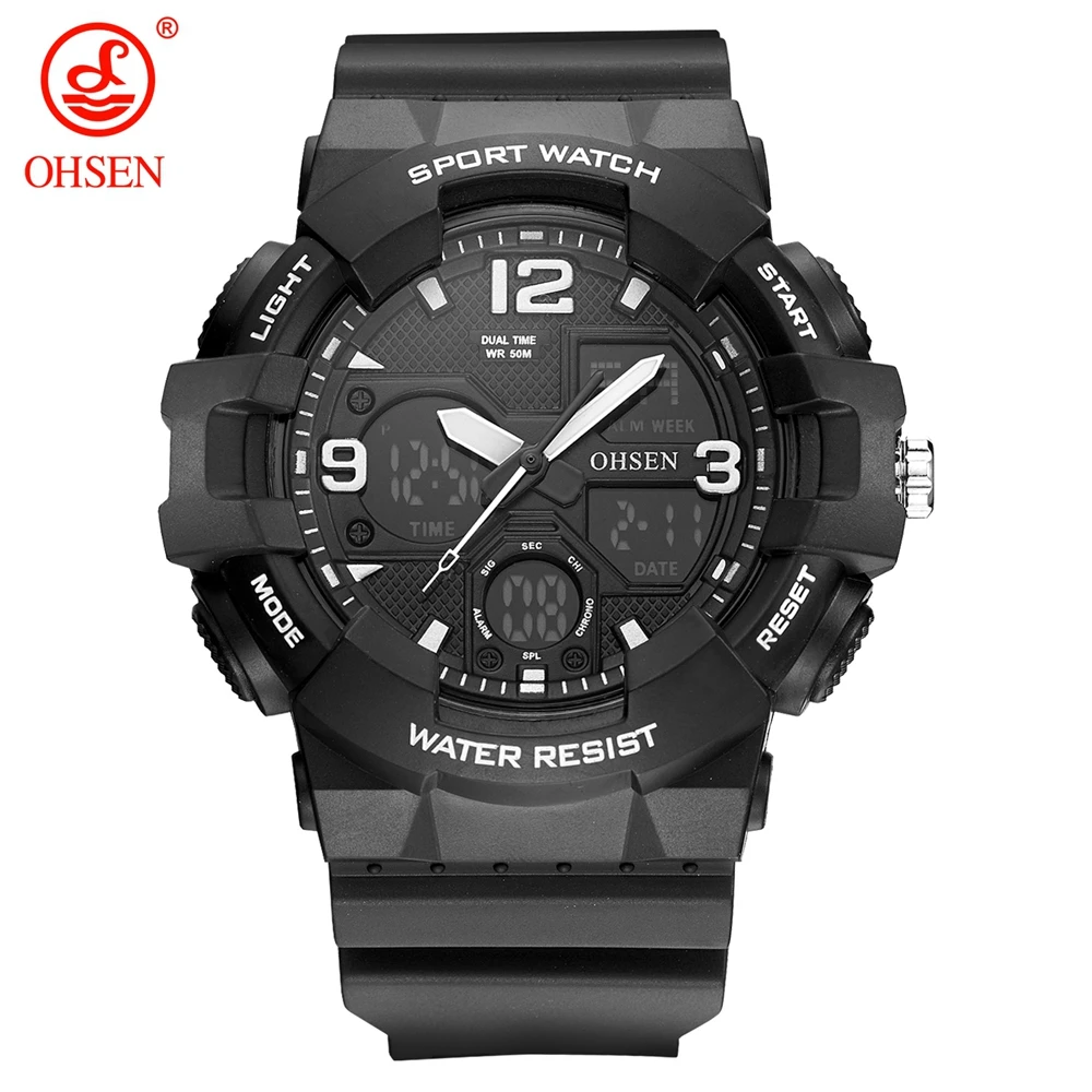 

NEW Arrival Fashion OHSEN Man Digital Quartz Watch Swim Sport Watch Men Rubber Band Electronic Wristwatch Relogios Montre Homme