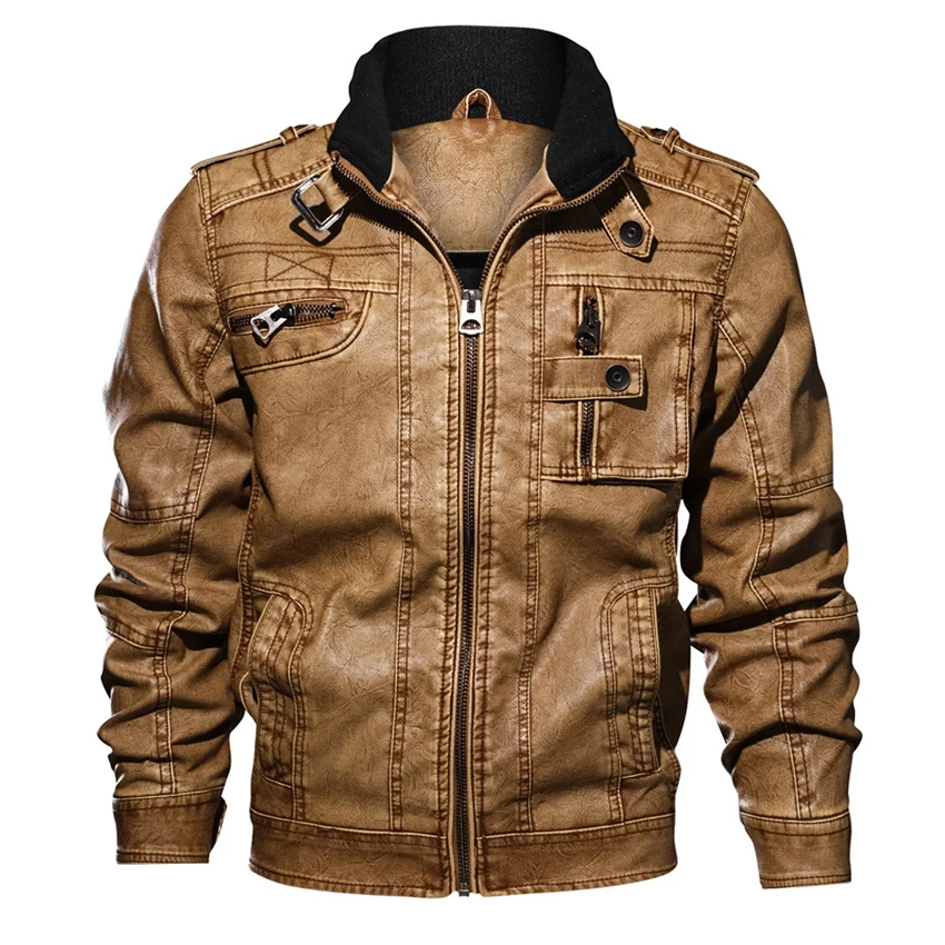 Мужская осенняя куртка из искусственной кожи в стиле милитари, повседневная армейская куртка для фитнеса, кожаная куртка размера плюс, куртка-бомбер, бренд LA695
