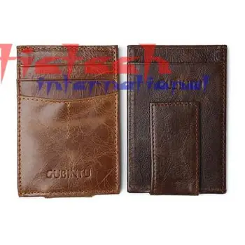 

by dhl or ems 50pcs In shock! GUBINTU Genuine Leather Wallet Men Leather Purses vintage Designer Male Clutch Short Money Clip