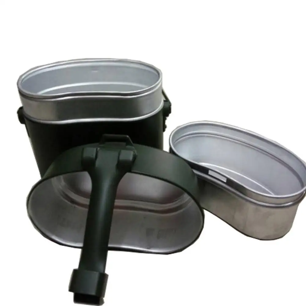 Camping Utensils Dishes Cookware Set Picnic Hiking Heat Exchanger Pot Kettle Outdoor Tourism Tableware Three-Piece