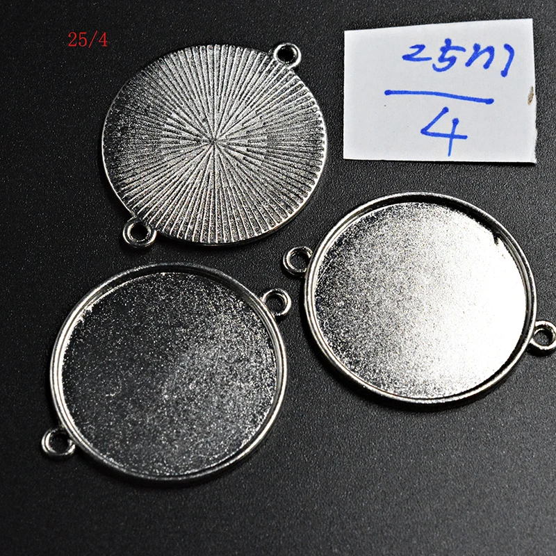 

FLTMRH 2pcs 25mm Pendant Settings Cabochon Base Bezel Trays Blank Fit Cabochons Cameo DIY