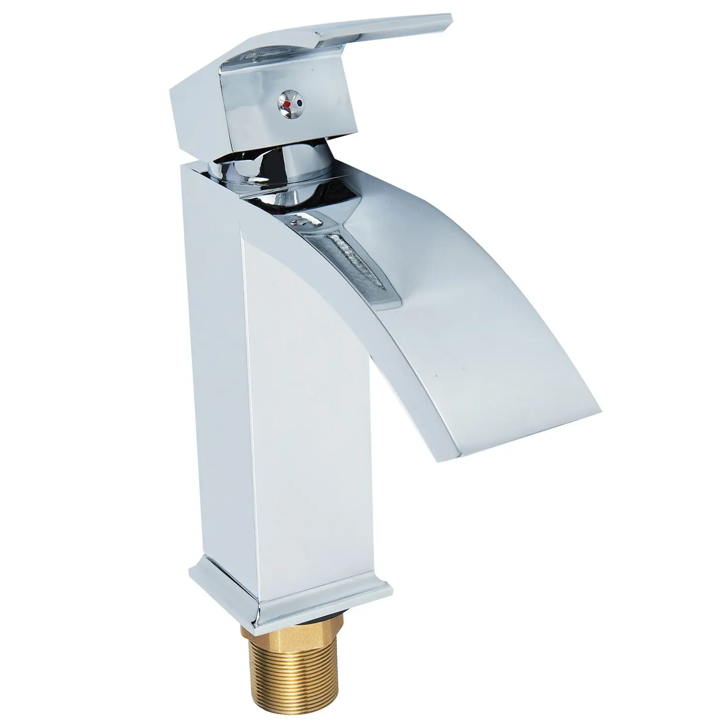 

Modern Bathroom Square Waterfall Basin Sink Mixer Tap Chrome Cloakroom