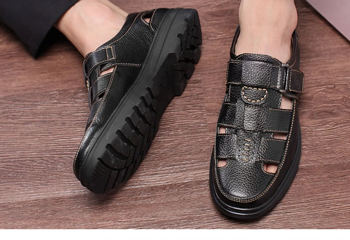 Men Sandals Men's Slippers Real Leather Shoes Summer Beach Sandals Casual Soft Men Shoes Flip-Flops Zapatos Breathable Men Sandals Men's Slippers Real Leather Shoes Summer Beach Sandals Casual Soft Men Shoes Flip-Flops Zapatos Breathable