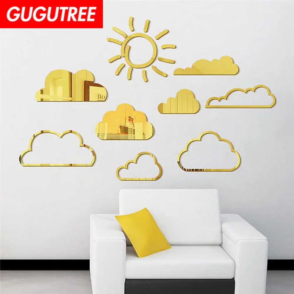 

Decorate Home sun cloud art wall mirror sticker decoration Decals mural painting Removable Decor Wallpaper LF-1110