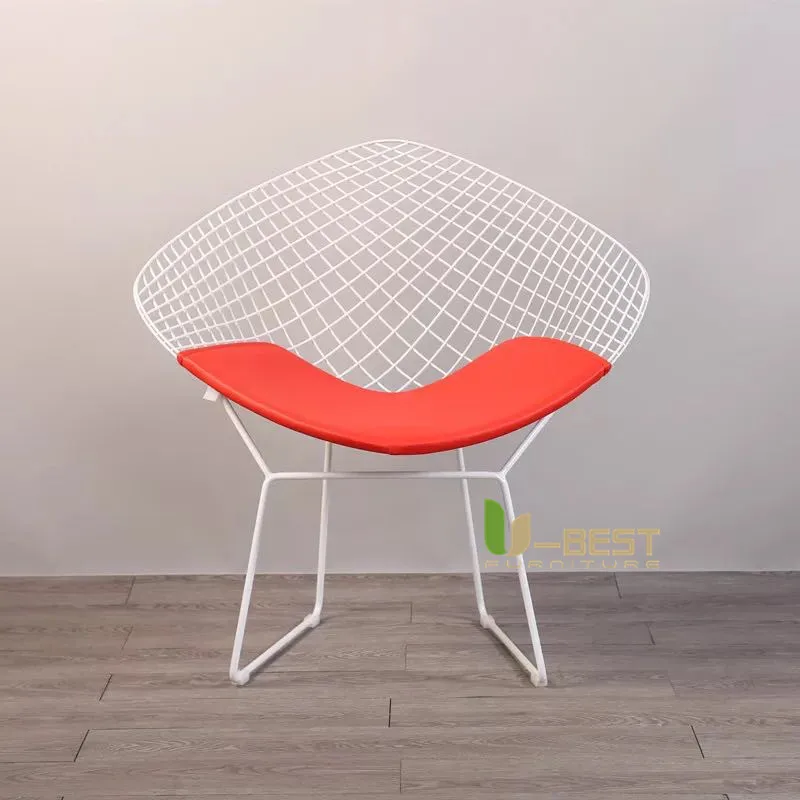 U-BEST открытый Реплика Bertoia алмазная проволока обеденный стул, хромированная фурнитура Алмазная кожа стул Гарри