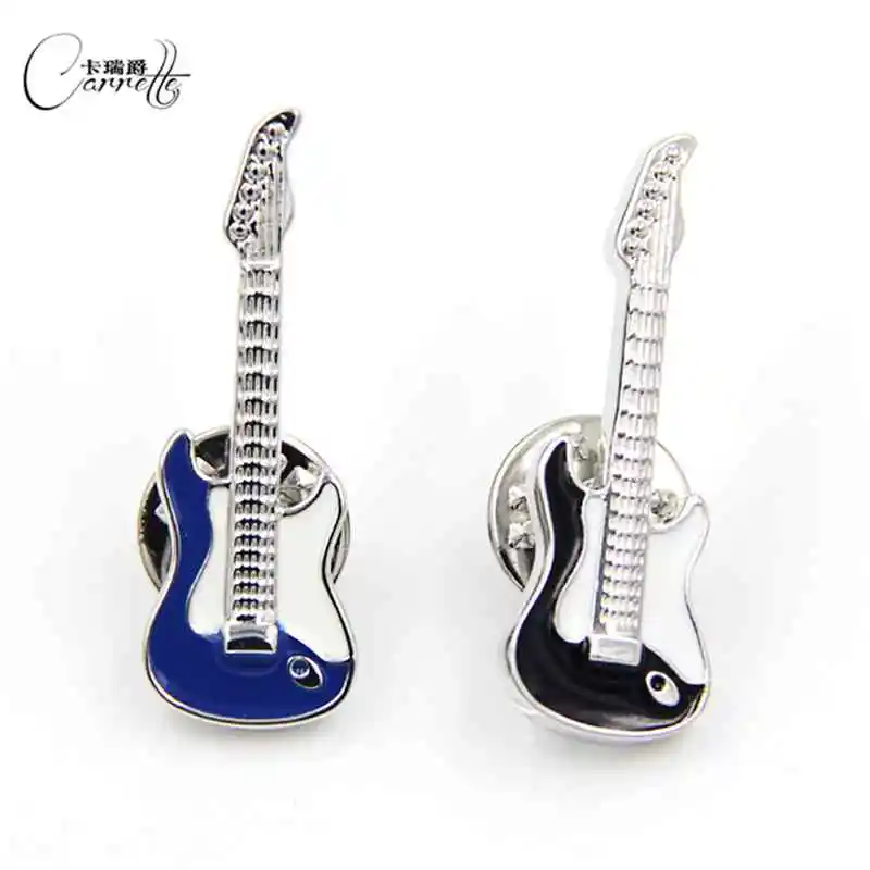 

New spot fun guitar modeling badge pins two-color manufacturers custom men and women models brooch collar buckle