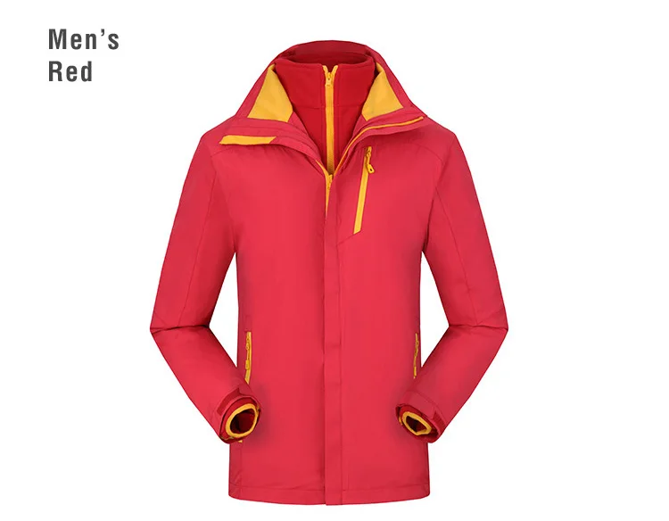 Теплый зимний лыжный Дождевик-светильник для мужчин, ветрозащитная водонепроницаемая куртка для альпинизма, альпинизма, кемпинга, походов - Цвет: Красный