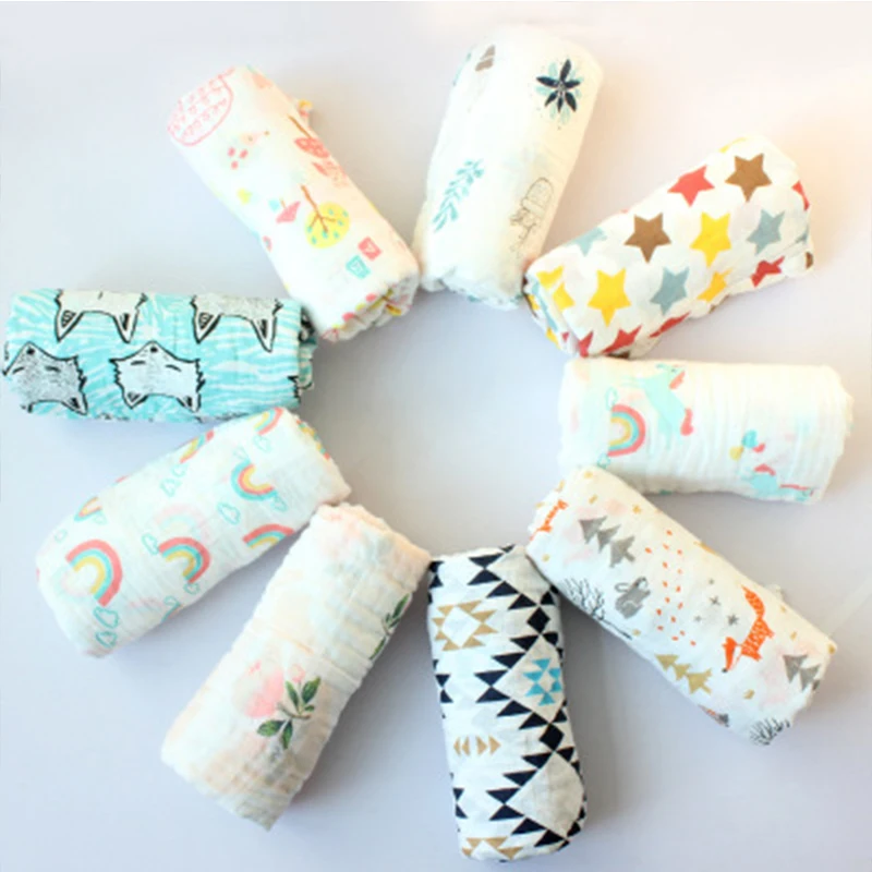 

1PCS Baby Blanket & Swaddling 100% Muslin Cotton Gauze Bath Towel Multi-Use Newborn Swaddle Sleepsack Stroller Cover Play Mat