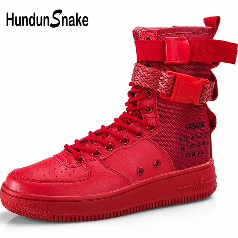 

Hundunsnake Big Size Mens Running Shoes Women Sneakers For Men Krasovki High Top Chaussure Homme Sport Shoe Sports Red Gym A-083