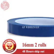 2x 16 мм* 66 м* 0,06 мм синяя майларовая Изолированная лента, изолированная для трансформатора, питания, катушки, светодиодный, аккумулятор, упаковка мотора, высокая температура