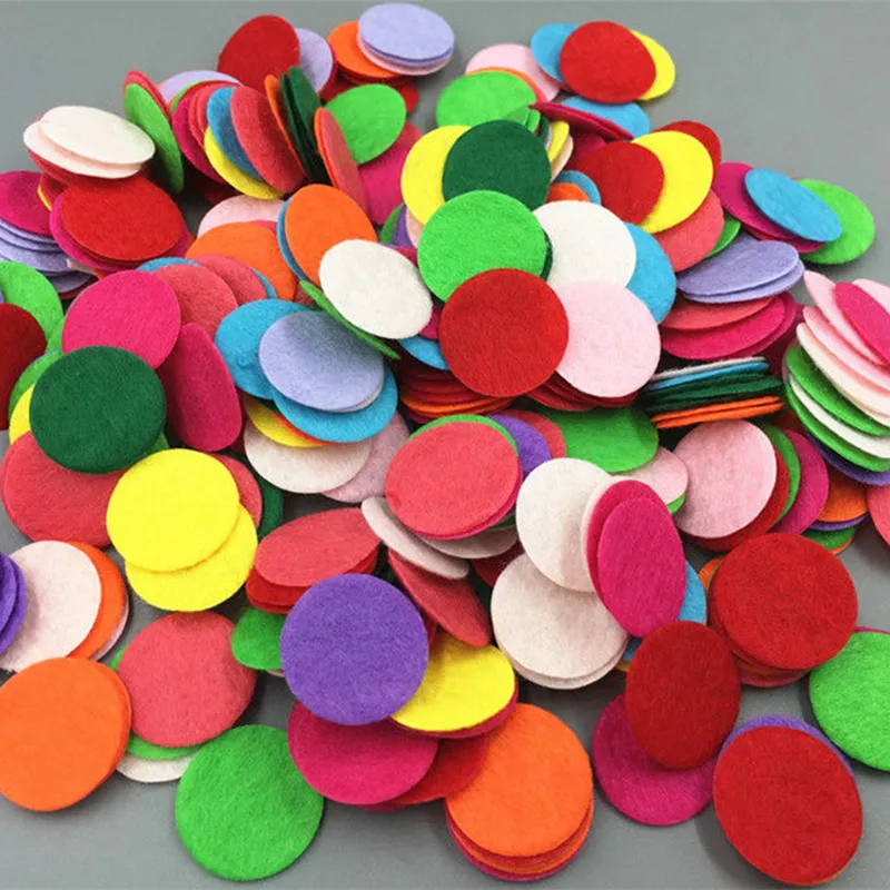 

DIY 400PCS Die Cut Felt Circle Appliques Cardmaking decoration Mixed Colors 20mm