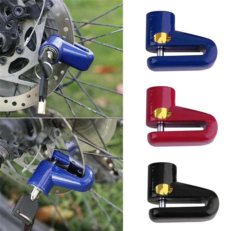 Безопасность Противоугонный мотоцикл велосипедный диск дисковый тормозной замок поворотный два ключа