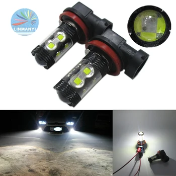 

2pcs Super Bright High Power White 16-SMD LED Projector LED Bulbs Fog Headlight bulb Automobile Fog Light 6000 K 12000 lm 12V