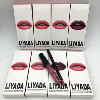 

8 set LIYADA Matte Liquid lipstick Cosmetics lipstick+Lip Liner Pencil Makeup Lip Gloss