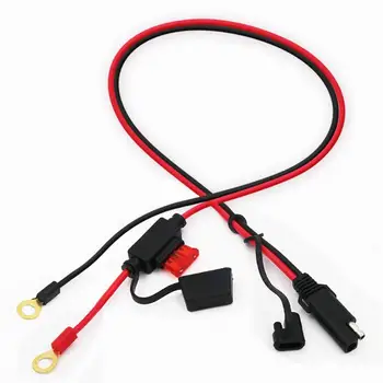 

3FT O type Terminal 2-Pin Quick Disconnect Plug SAE Extension Cable 12V- 24V With Fused 10A 2 pin 18AWG Gauge Copper Wire