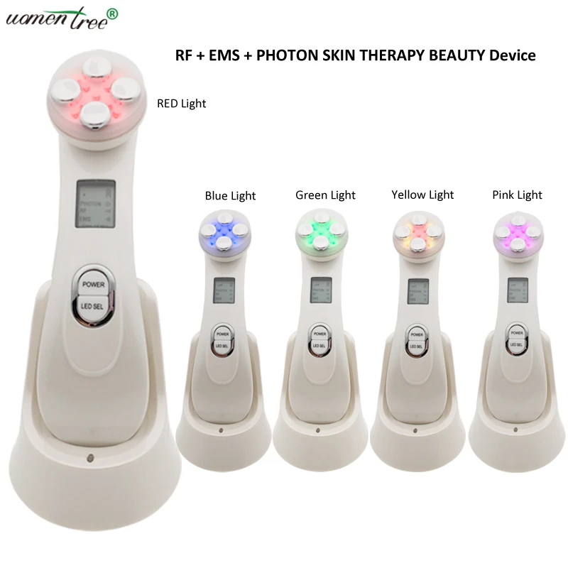 5 Colors Led Photon Light Therapy Ems Rf Skin Lifting Collagen