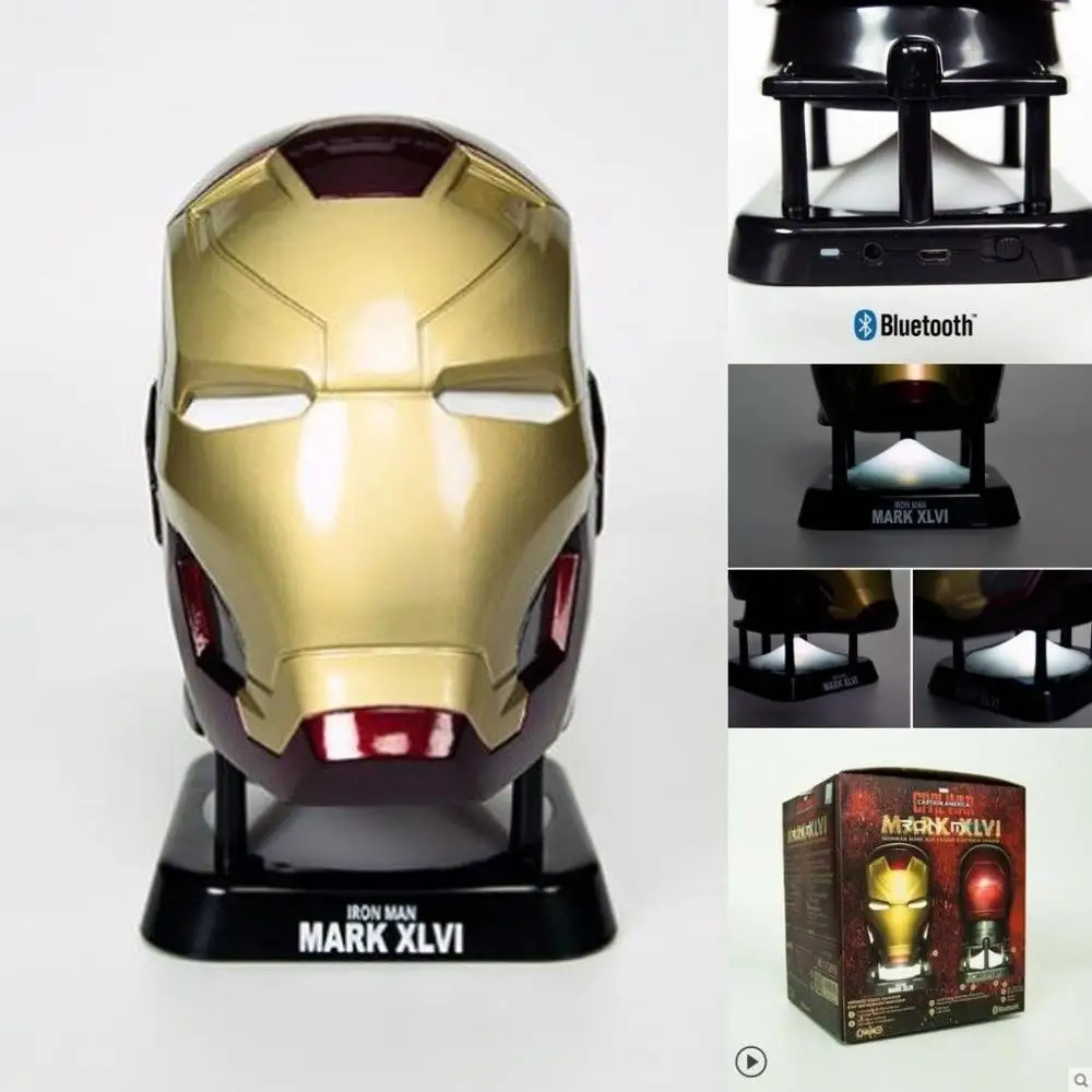 

Iron Man Helmet Mark 46 ABS Bluetooth Speakers 150x95x168mm super bass hi-fi subwoofer stereo Wireless Radio for Phone PC MP3
