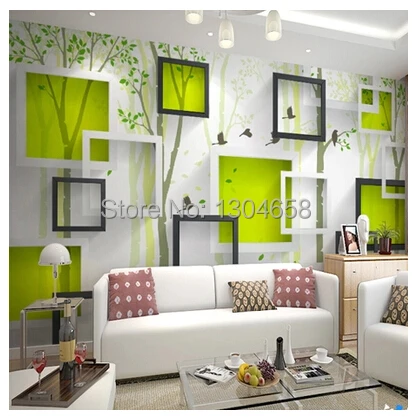 

Free shipping 3D given large mural wallpaper / wallpaper / living room TV backdrop bird woods