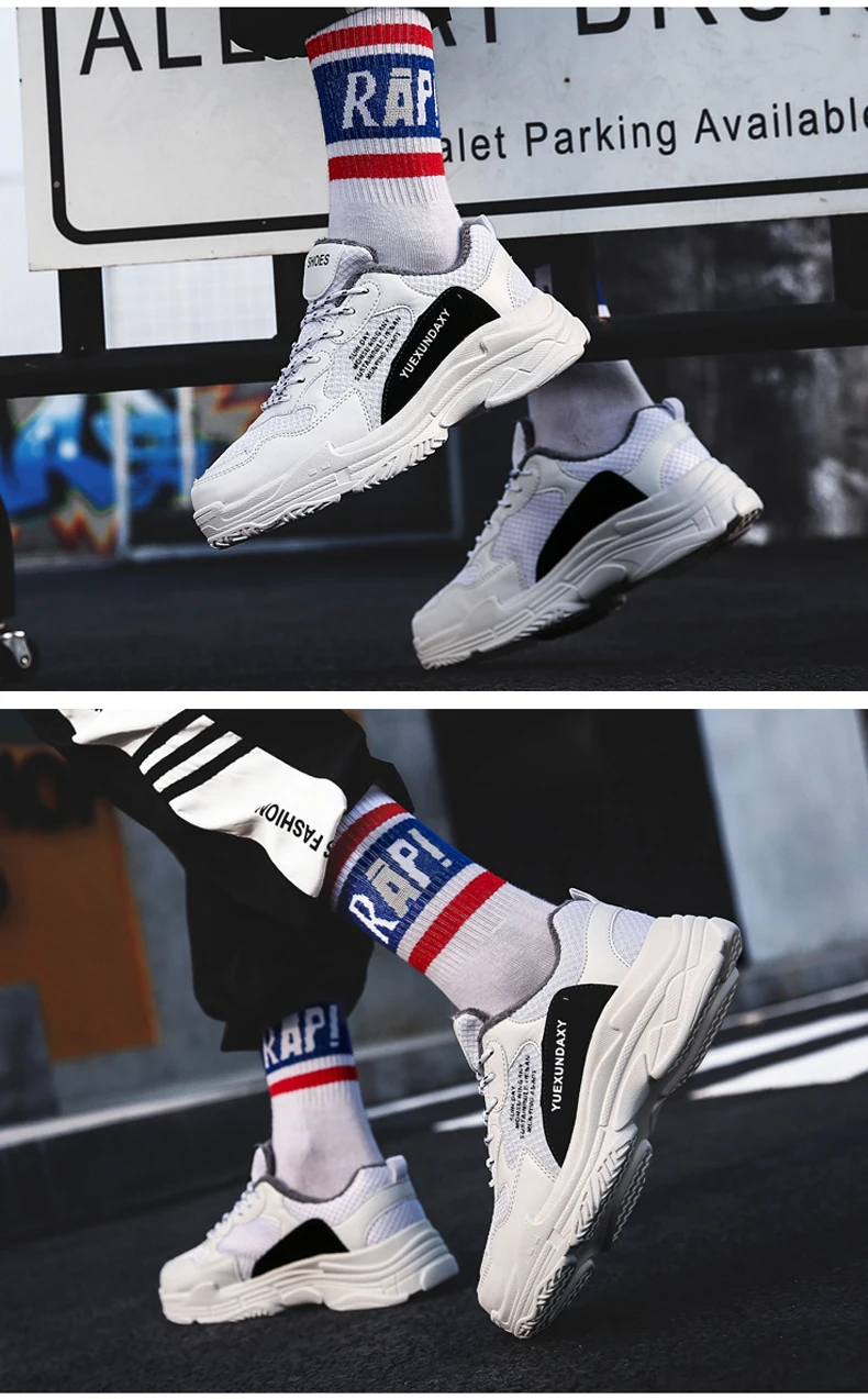 Men's Chunky Sneakers Dad Shoes Men Winter Classic With Fur High Platform Trainers Sneaker Black And White Sneakers Men Platform (11)