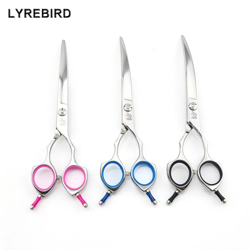 Pet dog grooming scissors 6.5 Inch Dog Curved scissors with Two Tails