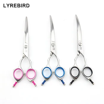 

Pet dog grooming scissors 6.5 Inch Dog Curved scissors with Two Tails Right hand curve scissors Lyrebird HIGH CLASS 10PCS/LOTNEW