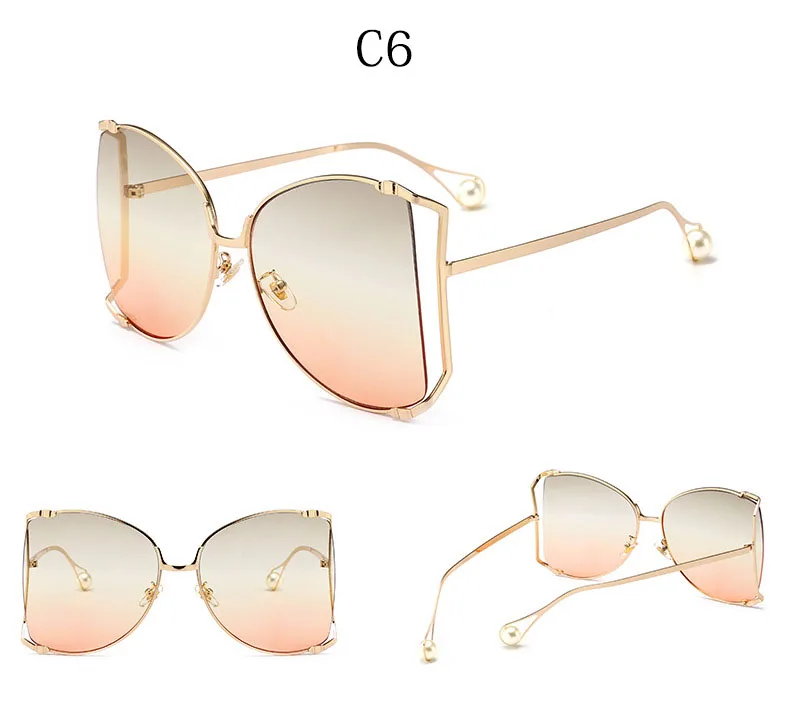 Негабаритных D Квадратные Солнцезащитные очки женщин 2018 люксовый бренд кошачий глаз прозрачные оттенки очки жемчужные модные половина