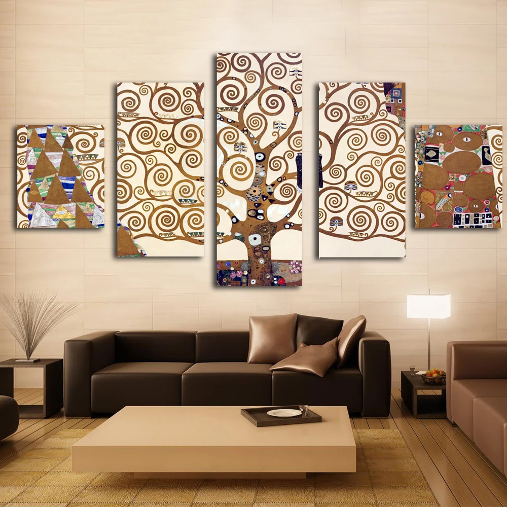 

5 Pieces Gustav Klimt prints Wall Art Print on Canvas for Home Decoration Room