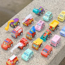 6 PCS Mini Modelo Do Carro Puxar Para Trás Veículos de Engenharia de Construção de Bombeiros Do Carro de Táxi Wind Up Clockwork Brinquedos Para As Crianças presente