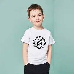 Футболка с надписью «I'm Everyday» летние детские футболки одежда с короткими рукавами модная футболка с круглым вырезом для мальчиков и девочек