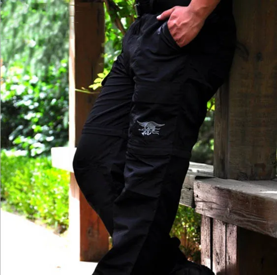 HANWILD los hombres de verano al aire libre de senderismo de secado rápido Pantalones Hombre pesca deportes senderismo pantalones anti-UV Plus tamaño Camping caza P54