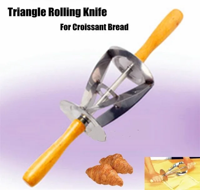 

High Quality Stainless Steel Triangle Rolling Dough Cutter for Making Croissant Triangle Rolling Knife For Croissant Bread