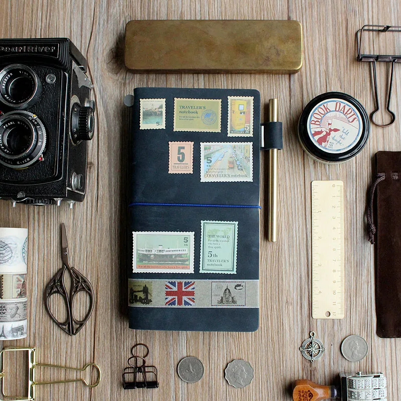 

Travelers' notebook handmade vintage genuine leather notepad loose-leaf account book standard portable passport size