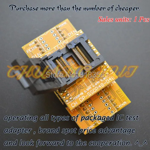 Адаптер программатора SSOP48 для DIP48 шаг гнезда 1 0 5 мм ширина 9 6 мм|adapter|adapter programmeradapter
