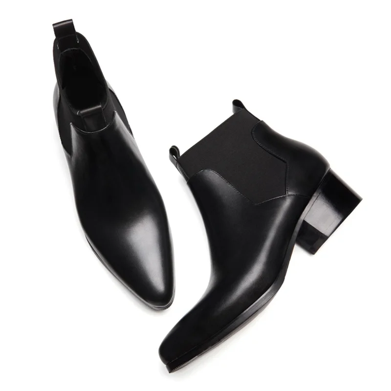 Do Genuíno Homem Chegada Pontas De Ankle Equitação Cowboy Homens Casamento Sapatos Dos Designer Nova Ss280 Boots Preto Dedo Pé Salto Chelsea Couro Alto EEqwr78