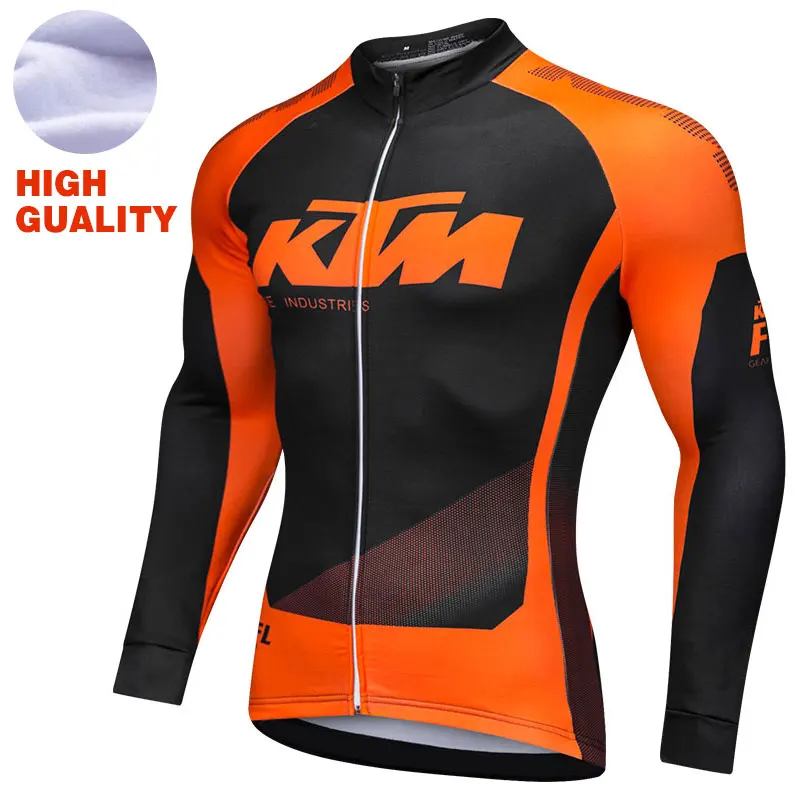 cycling clothing winter thermal men long sleeve winter fleece cycling jersey mountain bike