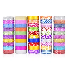 50pcs Glitter washi tape set Gold medal bling bling color adhesive tape 15mm stickes for diary book album photo Stationery F327 50pcs Glitter washi tape set Gold medal bling bling color adhesive tape 15mm stickes for diary book album photo Stationery F327