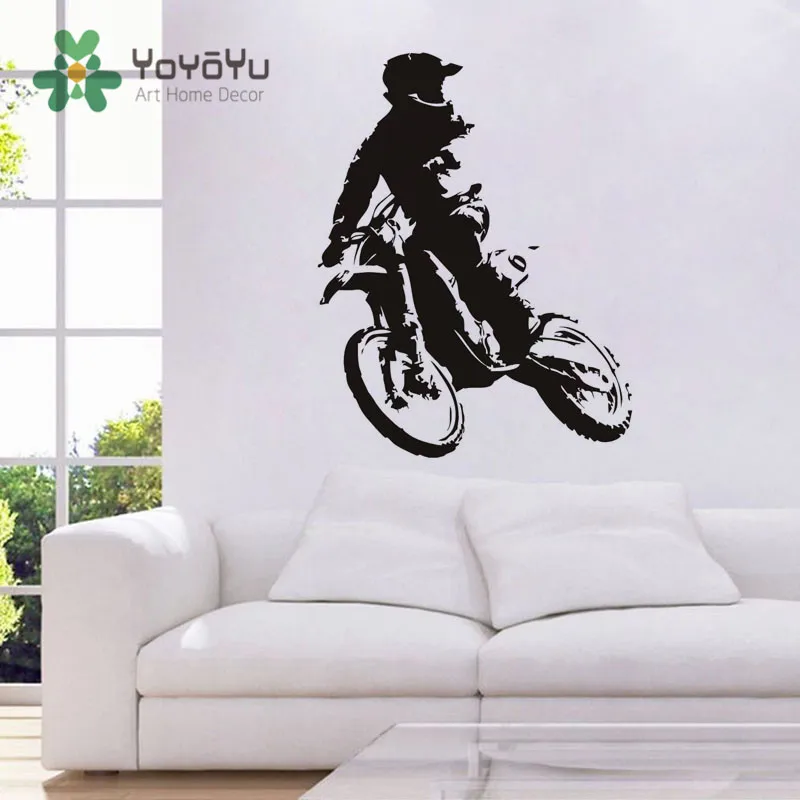 

Motorbike Vinyl Wall Decal Motor-Racing Wall Sticker Art Mural For Bedroom DIY Kids Boys Living Room Wall Art Sticker NY-1