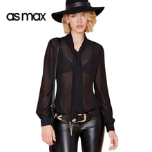 asmax Apparel 2017 Summer Women Shirts Blouse Sexy Sheer Chiffon Loose Female Shirts Streetwear Brief Style Ladies Blouse