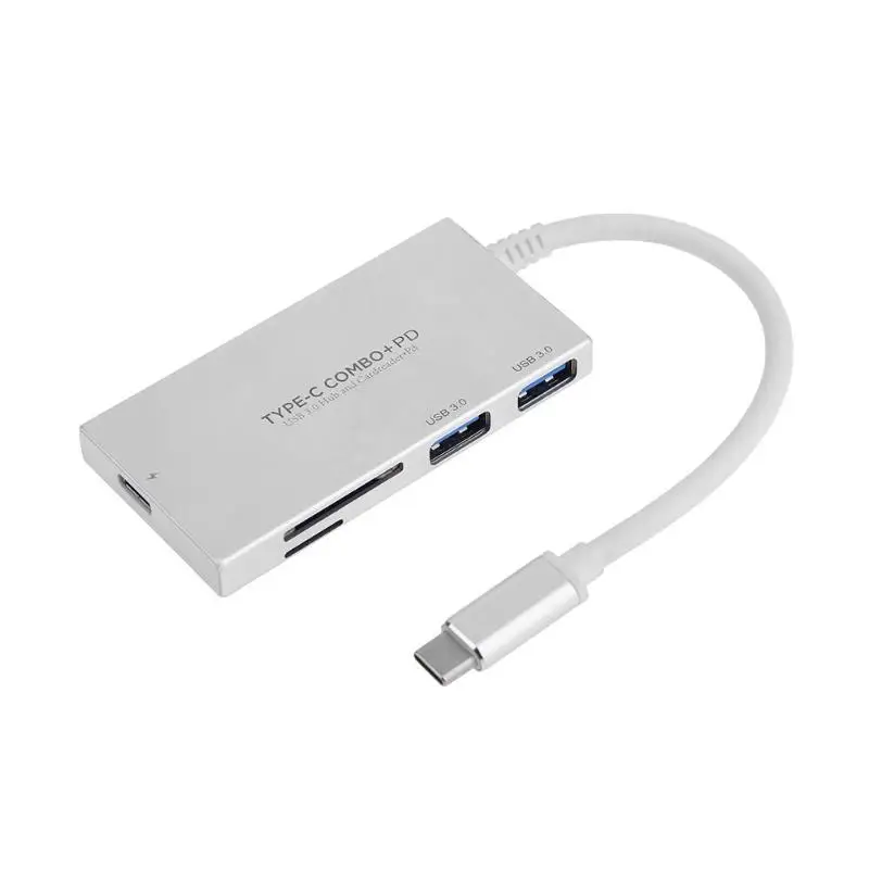 

ALLOYSEED Silver Fireproof Aluminium Alloy Type-C USB-C USB 3.1 to 3xUSB 3.0 Ports Hub Adapter Converter for MacBook 12 inch