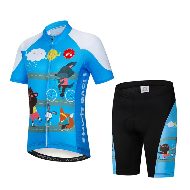 Weimostar Детский комплект из Джерси для велоспорта, детские дышащие рубашки для велоспорта с коротким рукавом и 3d-гелевыми шортами, одежда для велоспорта